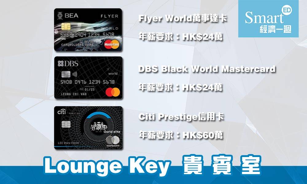 Lounge key 持有指定 Mastercard 並進行 登記 信用卡