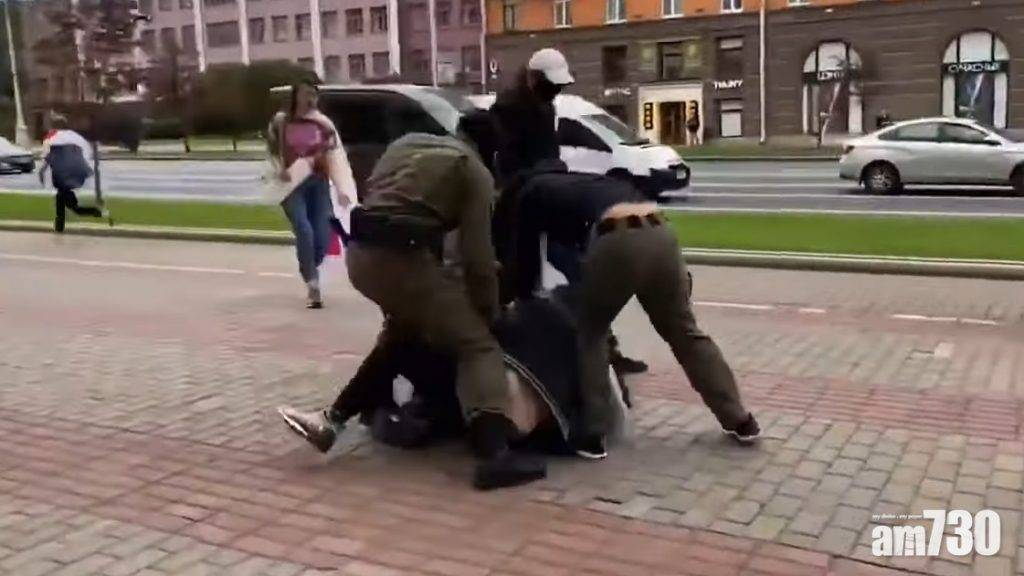  白俄示威百人被捕  有蒙面人襲擊及帶走示威者