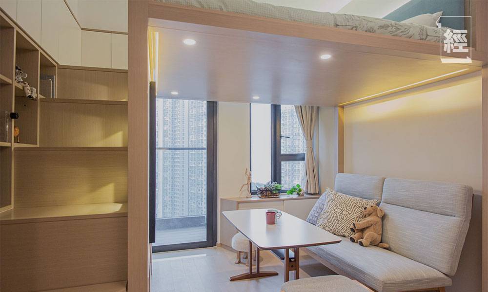 【裝修設計】日式簡約風266呎單位 樓底不足3米仍加「閣樓」變睡房 客飯廳二合一節省空間