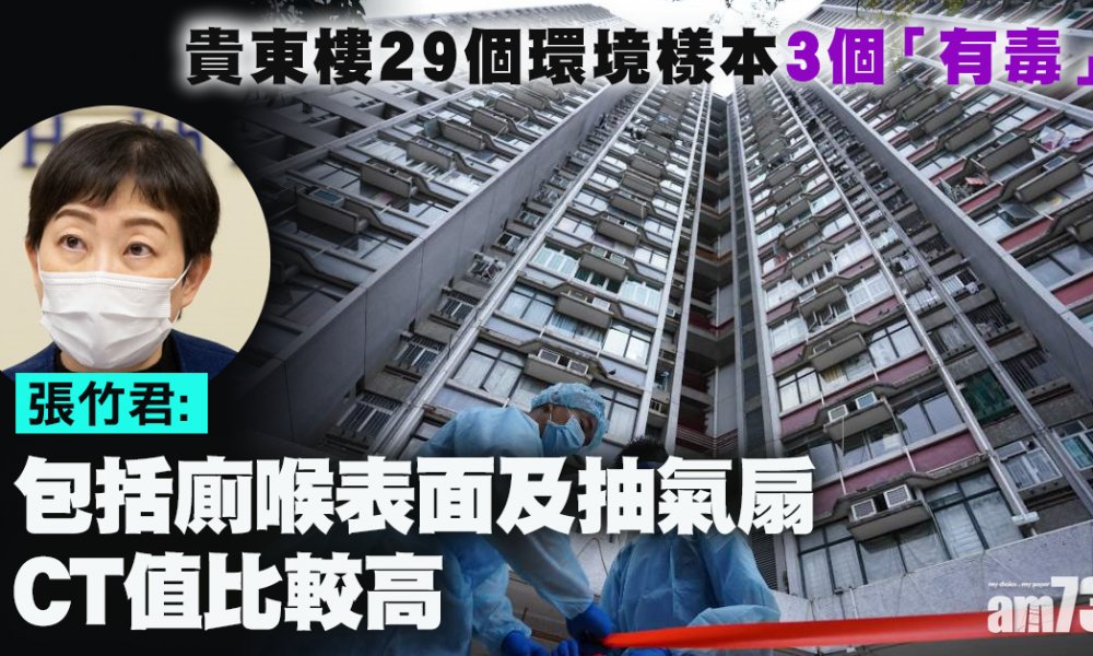 【新冠肺炎】貴東樓29個環境樣本3個「有毒」　包括廁喉表面及抽氣扇