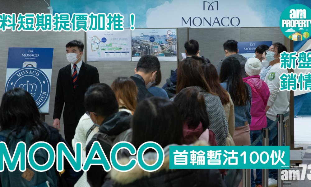 【新盤銷情】MONACO首輪暫沽100伙 料短期提價加推