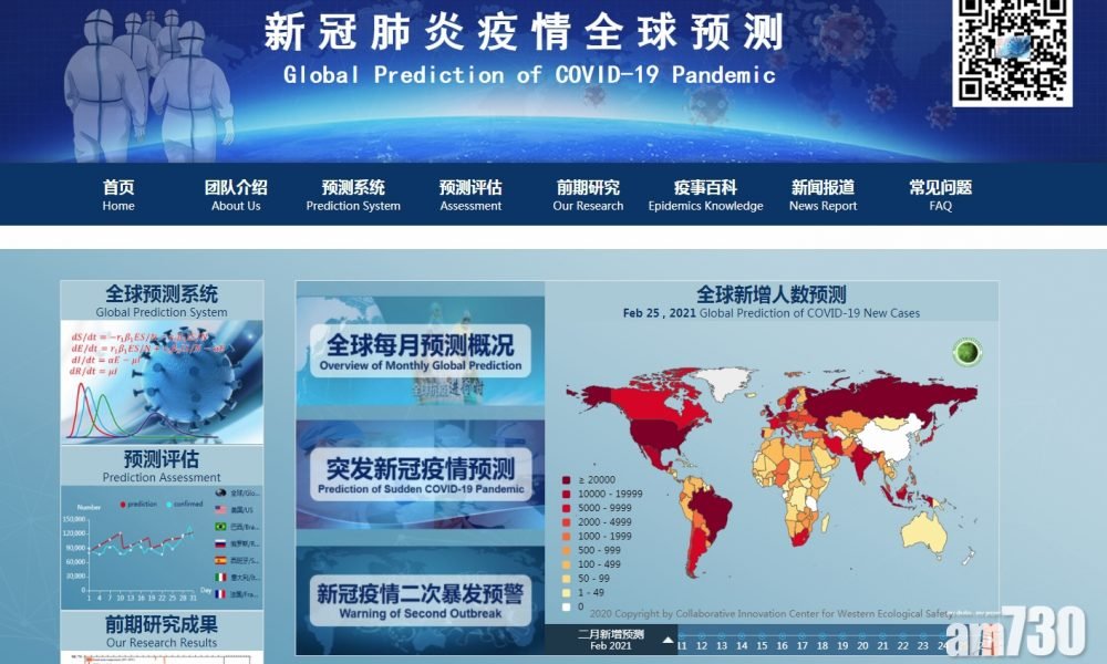 新冠肺炎｜內地研發系統預測：全球疫情2025年結束