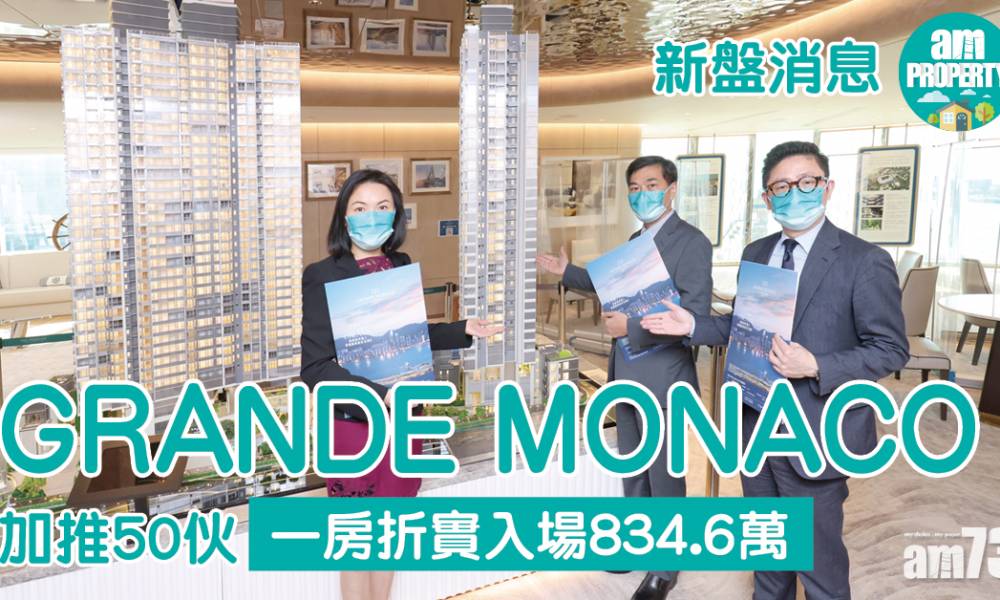  新盤消息｜GRANDE MONACO加推50伙 一房折實入場834.6萬