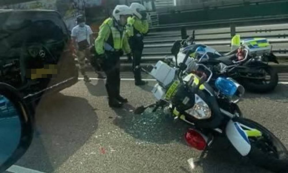 警兩鐵馬屯門公路與貨Van相撞 一警受傷送院