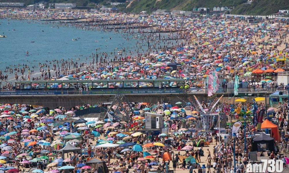  熱浪侵襲｜英格蘭與威爾斯破今年高溫紀錄 海灘「插針插唔入」
