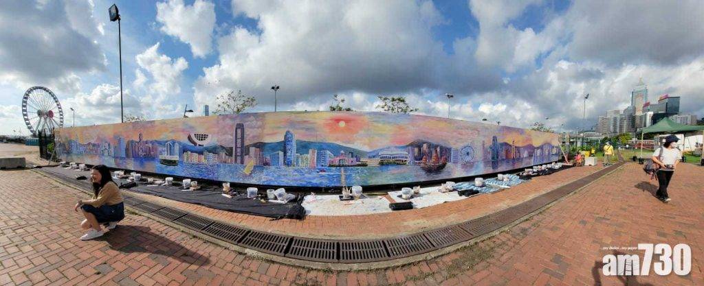  周末打卡｜中環夏誌展「維港・日出」巨型壁畫 冀港人走出疫境
