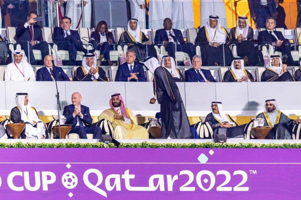 世界盃 沙特贏阿根廷 沙特王儲穆罕默德出席卡塔爾世界盃開幕儀式。
