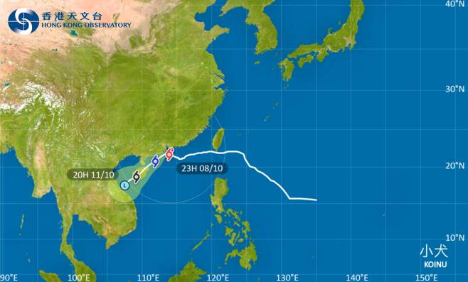 颱風小犬｜九號烈風或暴風風力增強信號現正生效