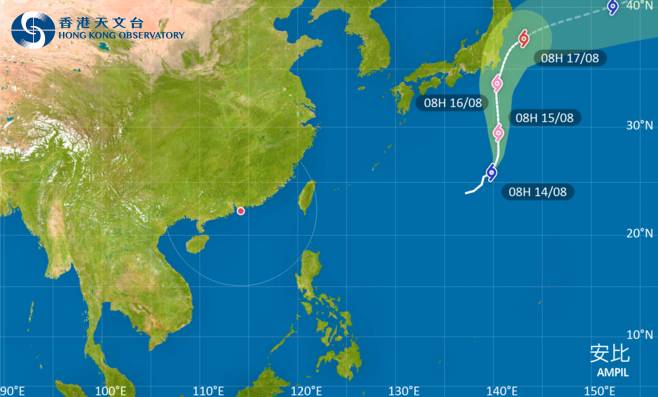 颱風安比｜路徑圖、風力預測及天文台最新消息