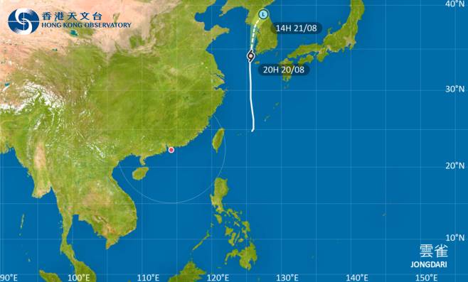 颱風雲雀｜路徑圖、風力預測及天文台最新消息