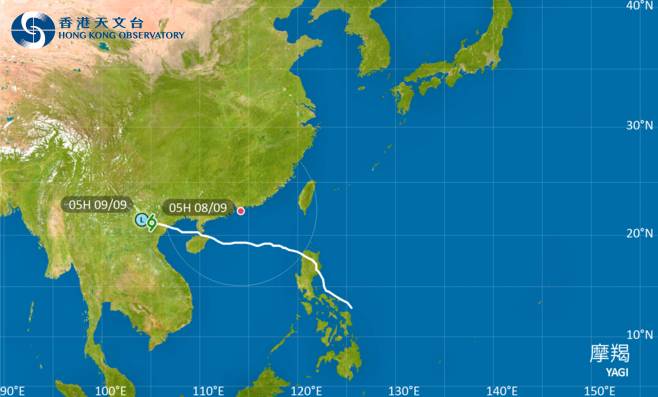 颱風摩羯｜路徑圖、風力預測及天文台最新消息