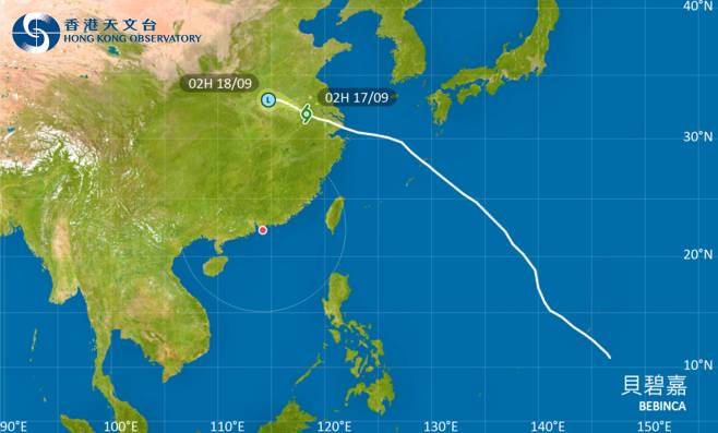 颱風貝碧嘉｜路徑圖、風力預測及天文台最新消息