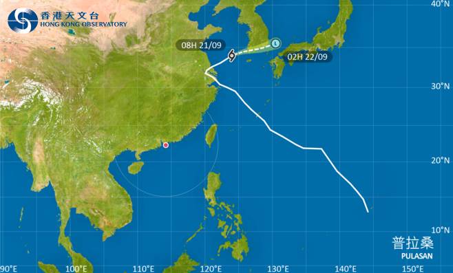 颱風普拉桑｜路徑圖、風力預測及天文台最新消息