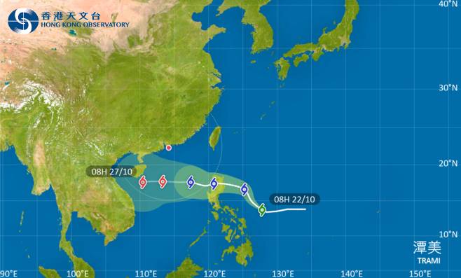 颱風潭美｜路徑圖、風力預測及天文台最新消息