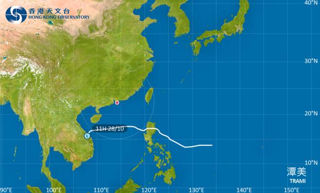 颱風潭美｜路徑圖風力預測及天文台最新消息