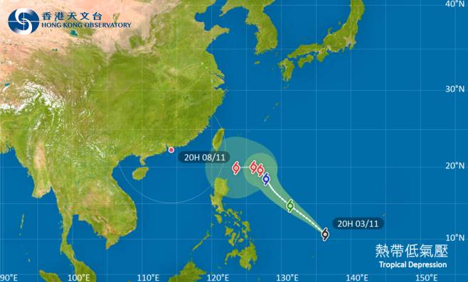 颱風熱帶低氣壓｜路徑圖風力預測及天文台最新消息