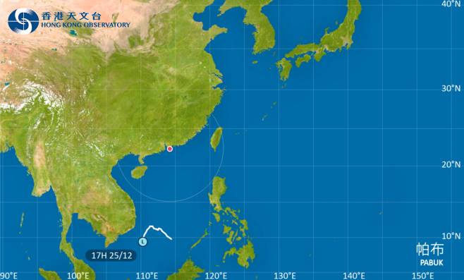 颱風帕布｜路徑圖風力預測及天文台最新消息