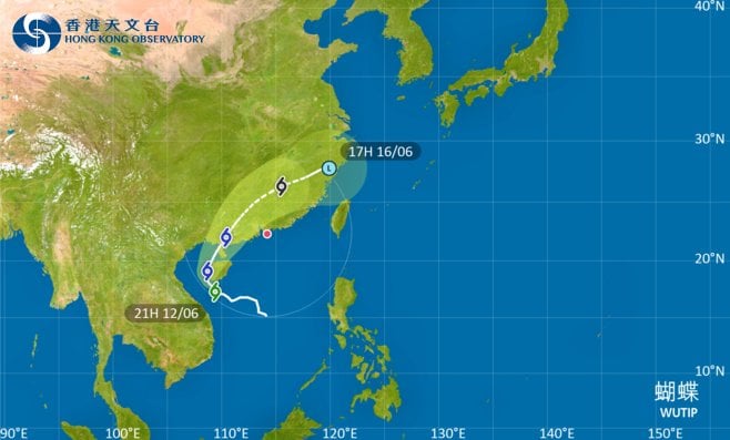 蝴蝶會大致移向海南島西部並稍為增強，隨後移向北部灣至雷州半島