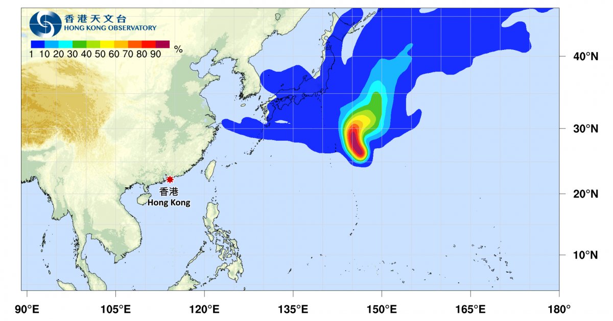 颱風木恩｜路徑圖風力預測及天文台最新消息
