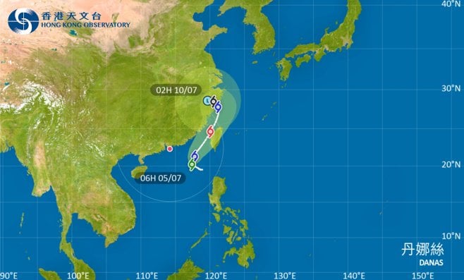 去台灣注意！颱風丹娜絲影響台灣 最新路徑圖/航班資訊/旅遊保險一文睇