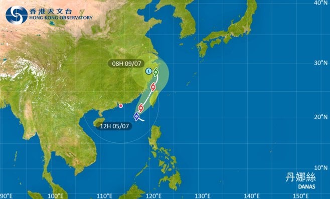 去台灣注意！颱風丹娜絲影響台灣 最新路徑圖/航班資訊/旅遊保險一文睇