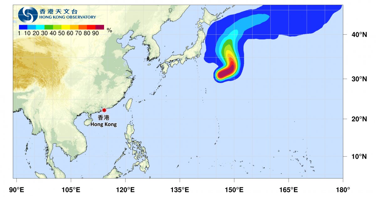 颱風木恩｜路徑圖風力預測及天文台最新消息