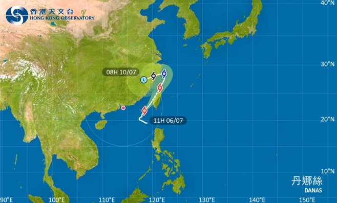 颱風丹娜絲｜一號戒備信號現正生效