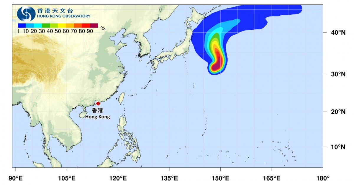 颱風木恩｜路徑圖風力預測及天文台最新消息