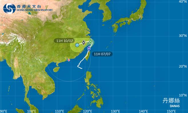 颱風丹娜絲｜路徑圖風力預測及天文台最新消息