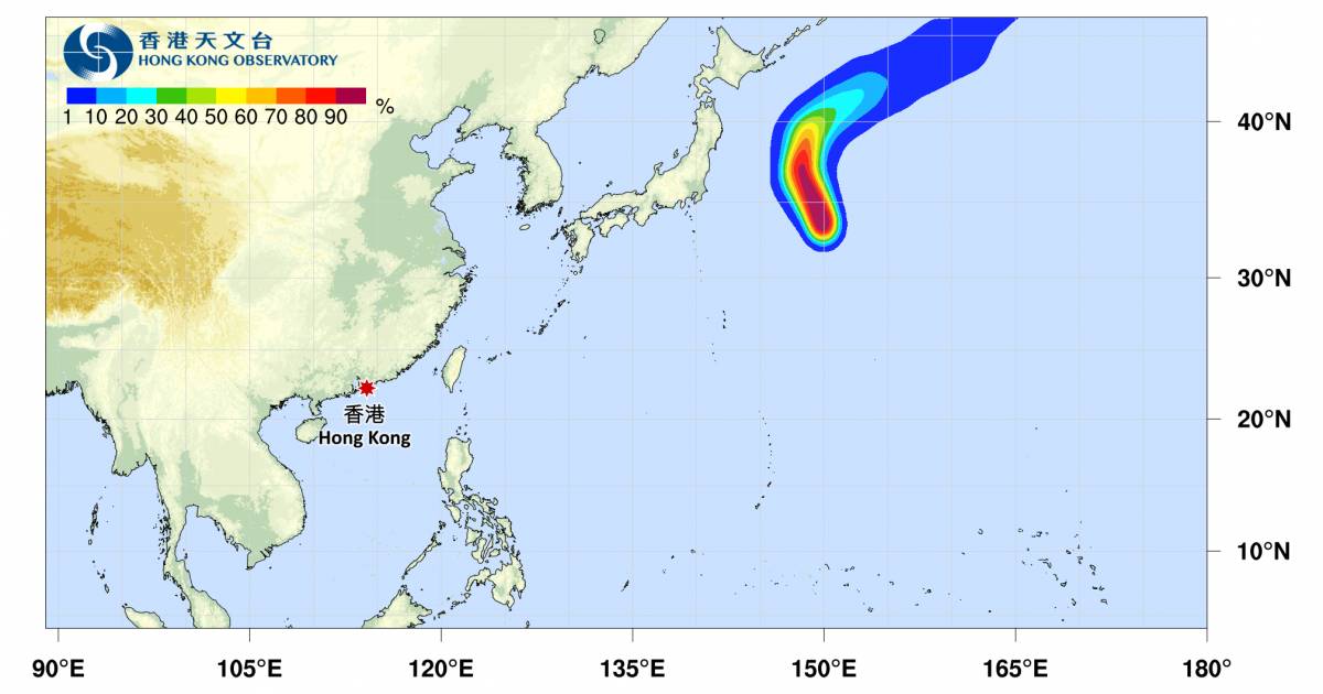 颱風木恩｜路徑圖風力預測及天文台最新消息