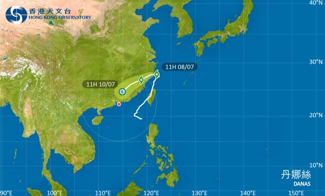 颱風丹娜絲｜路徑圖風力預測及天文台最新消息