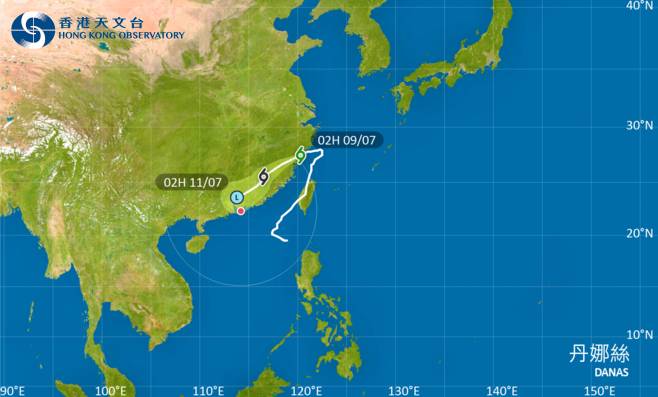 颱風丹娜絲｜路徑圖風力預測及天文台最新消息