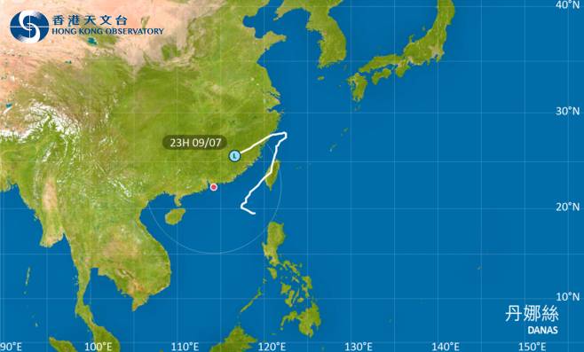 颱風丹娜絲｜路徑圖風力預測及天文台最新消息