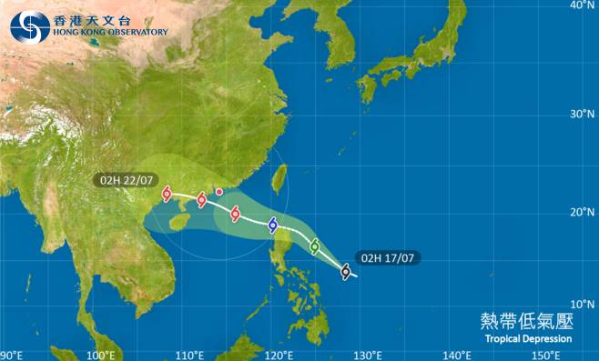 颱風熱帶低氣壓｜路徑圖風力預測及天文台最新消息