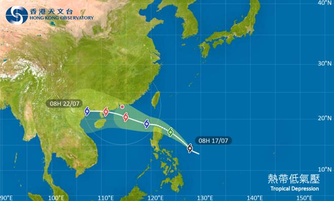 颱風熱帶低氣壓｜路徑圖風力預測及天文台最新消息
