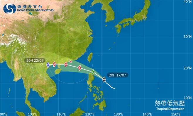 颱風熱帶低氣壓｜路徑圖風力預測及天文台最新消息