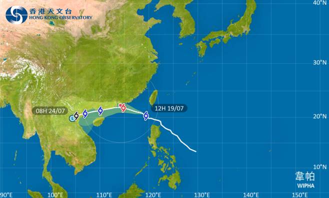 颱風韋帕｜路徑圖風力預測及天文台最新消息