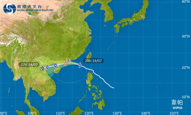 颱風韋帕｜路徑圖風力預測及天文台最新消息
