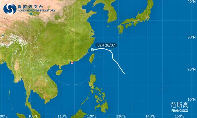 颱風范斯高｜路徑圖風力預測及天文台最新消息