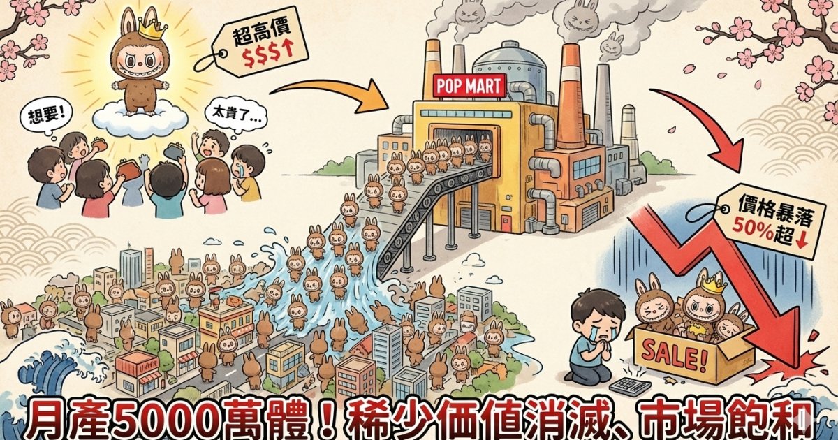 【潮玩泡沫】德銀：Labubu月產5000萬隻致稀缺性不再 隱藏款溢價暴跌逾半