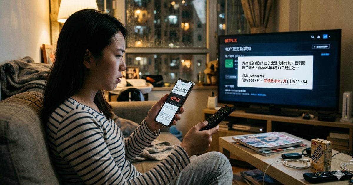 時隔兩年 Netflix 香港全線加價 標準方案加幅最狠達 11.4% 剛需賦予絕對定價權