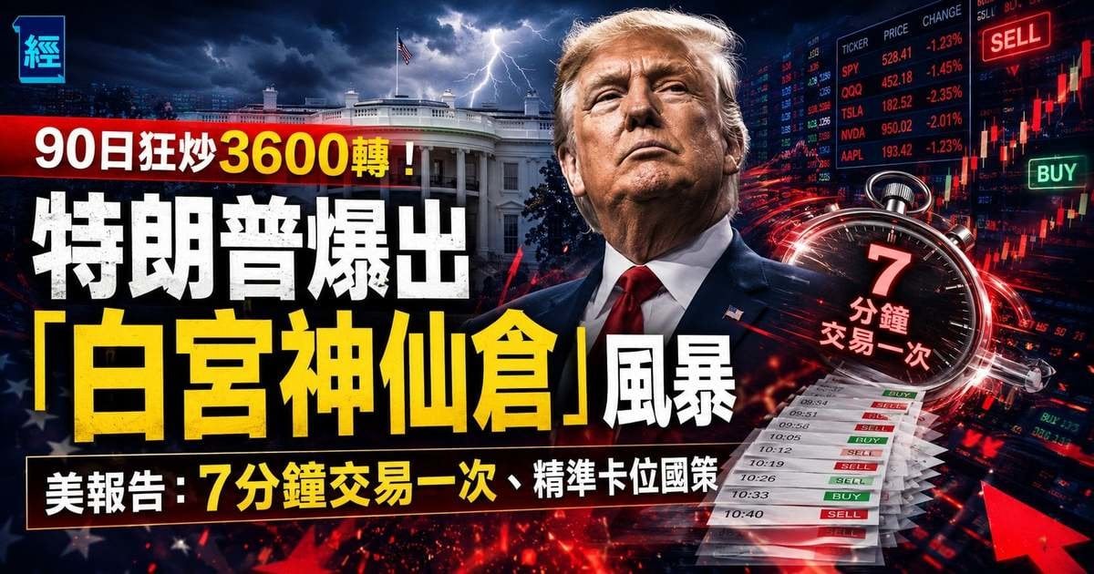 90日狂炒3600轉！特朗普爆出「白宮神仙倉」風暴  美報告：7分鐘交易一次 被指精準卡位國策