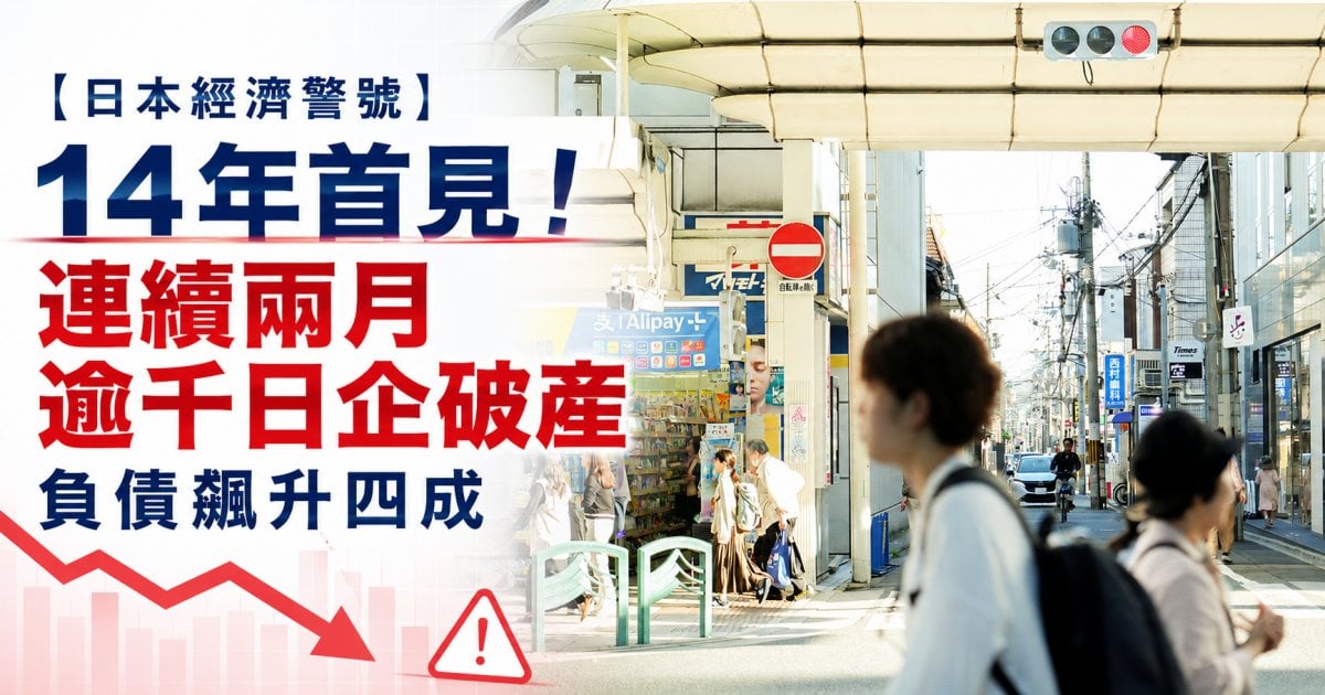【日本經濟警號】14年首見！連續兩月逾千日企破產 負債飆升四成