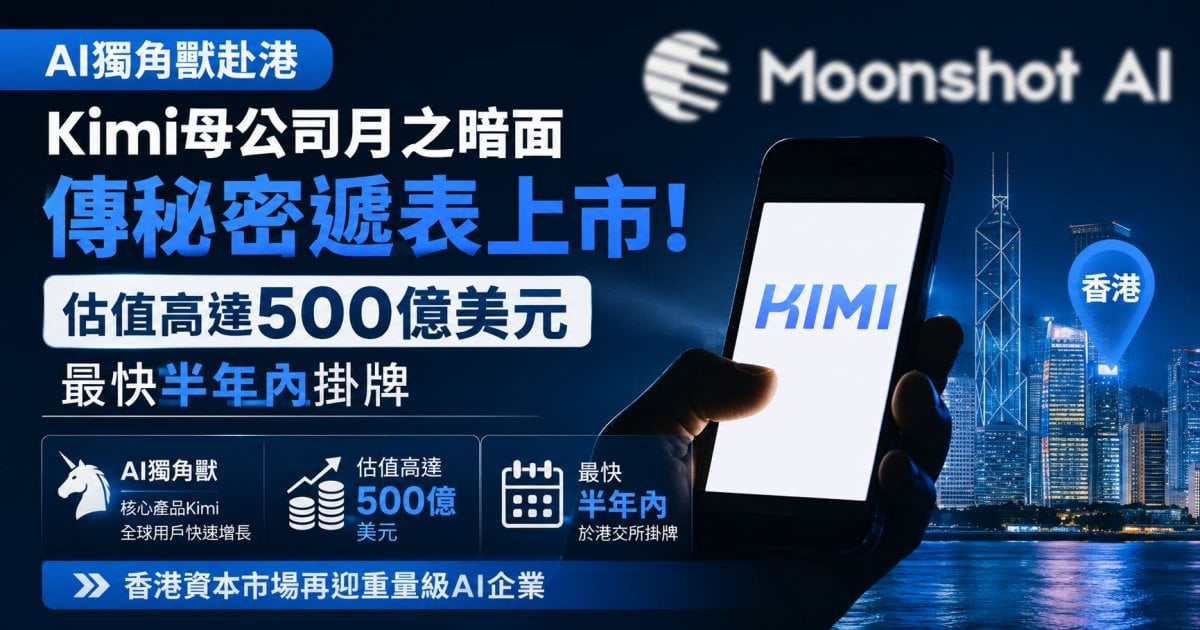 【AI獨角獸赴港】Kimi母公司月之暗面傳秘密遞表上市！估值高達500億美元最快半年內掛牌